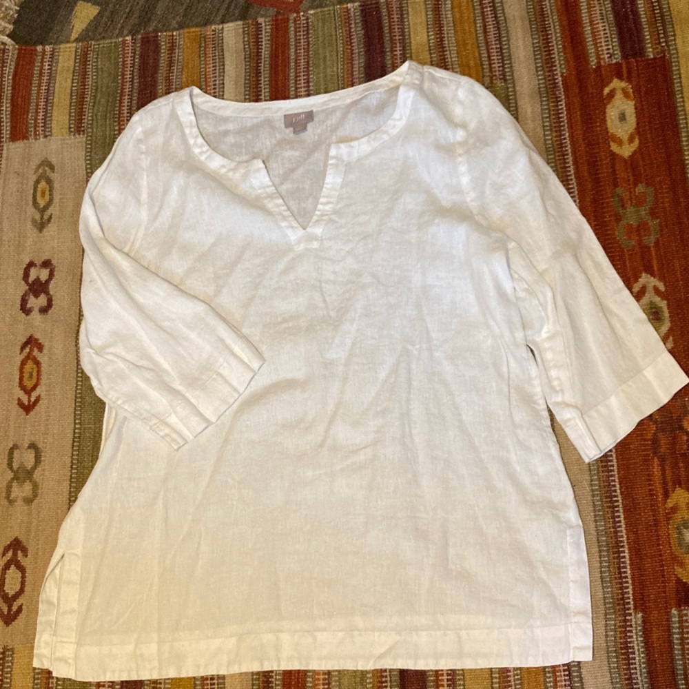J Jill 100% white linen tunic